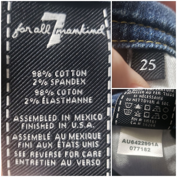 7FAM Sz 25 NWT The Ankle Skinny Super Skinny - Picture 11 of 12